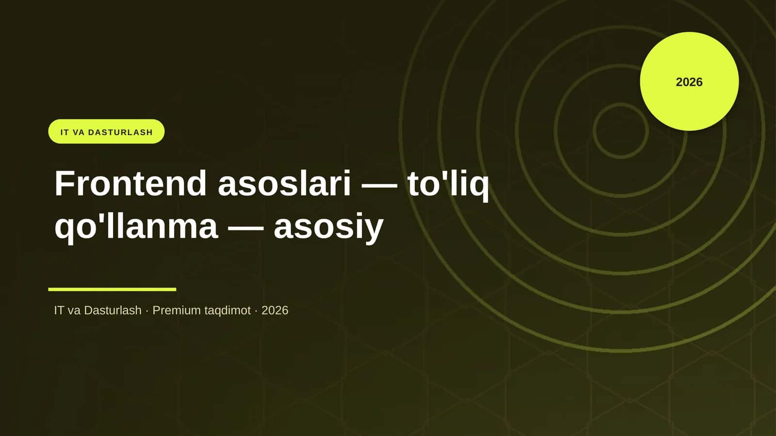 Frontend asoslari