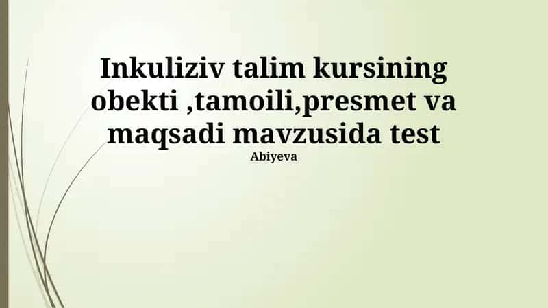 Inkulyuziv talim kursi