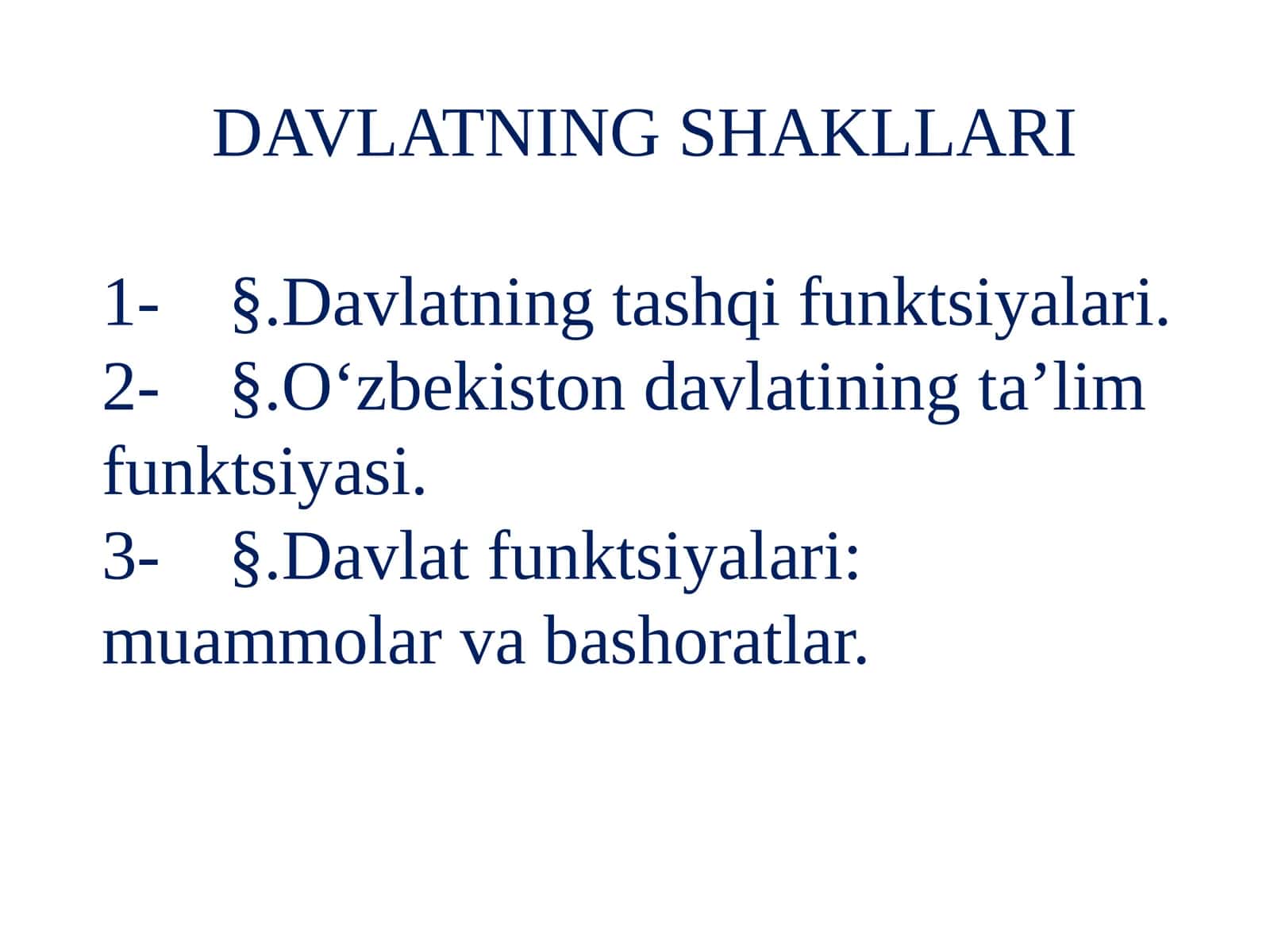 Davlatning shakllari