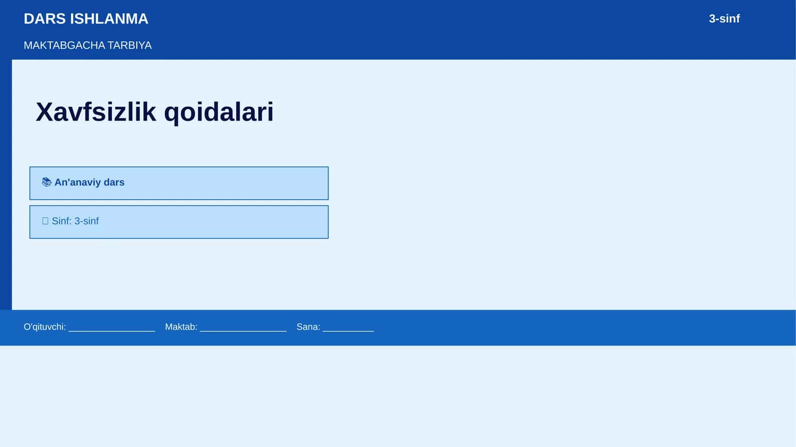Xavfsizlik qoidalari