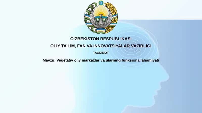 Vegetativ oliy markazlar va ularning funksional ahamiyati