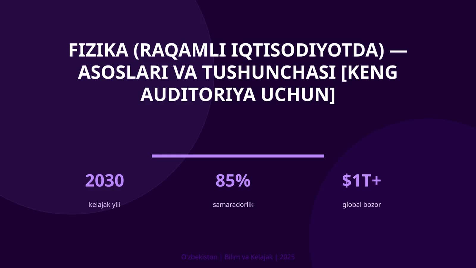FIZIKA (RAQAMLI IQTISODIYOTDA) — ASOSLARI VA TUSHUNCHASI [KENG AUDITORIYA UCHUN]