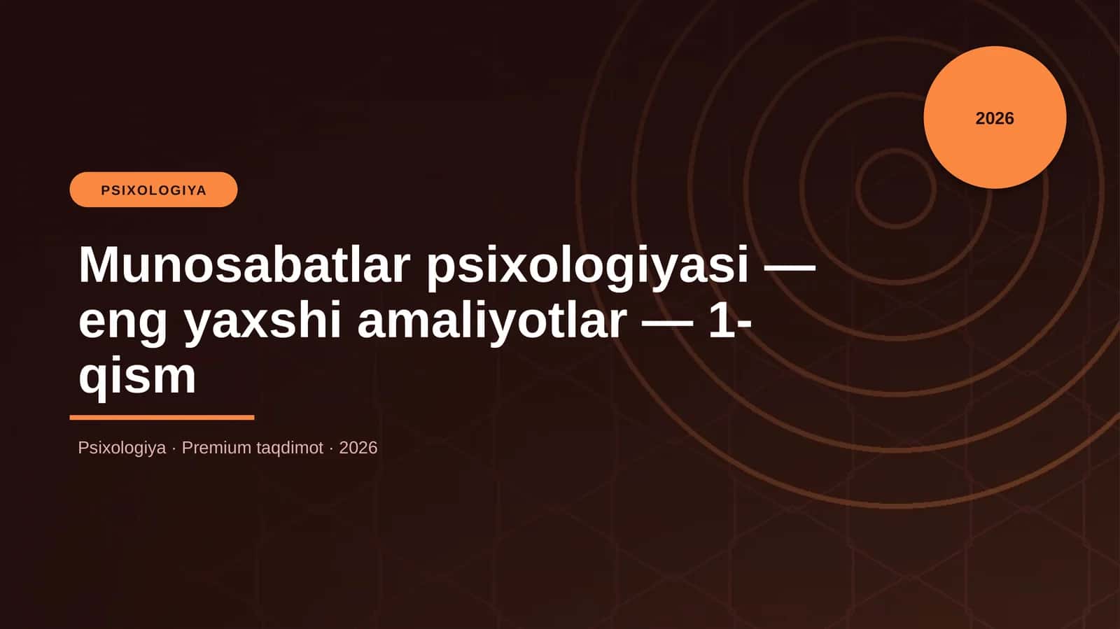 Munosabatlar psixologiyasi — eng yaxshi amaliyotlar — 1-qism