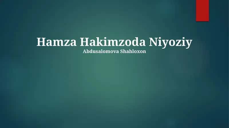 Hamza Hakimzoda Niyoziy