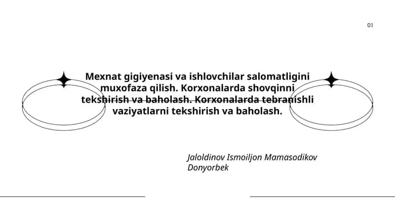 Mexnat gigiyenasi va ishlovchilar salomatligini muxofaza qilish