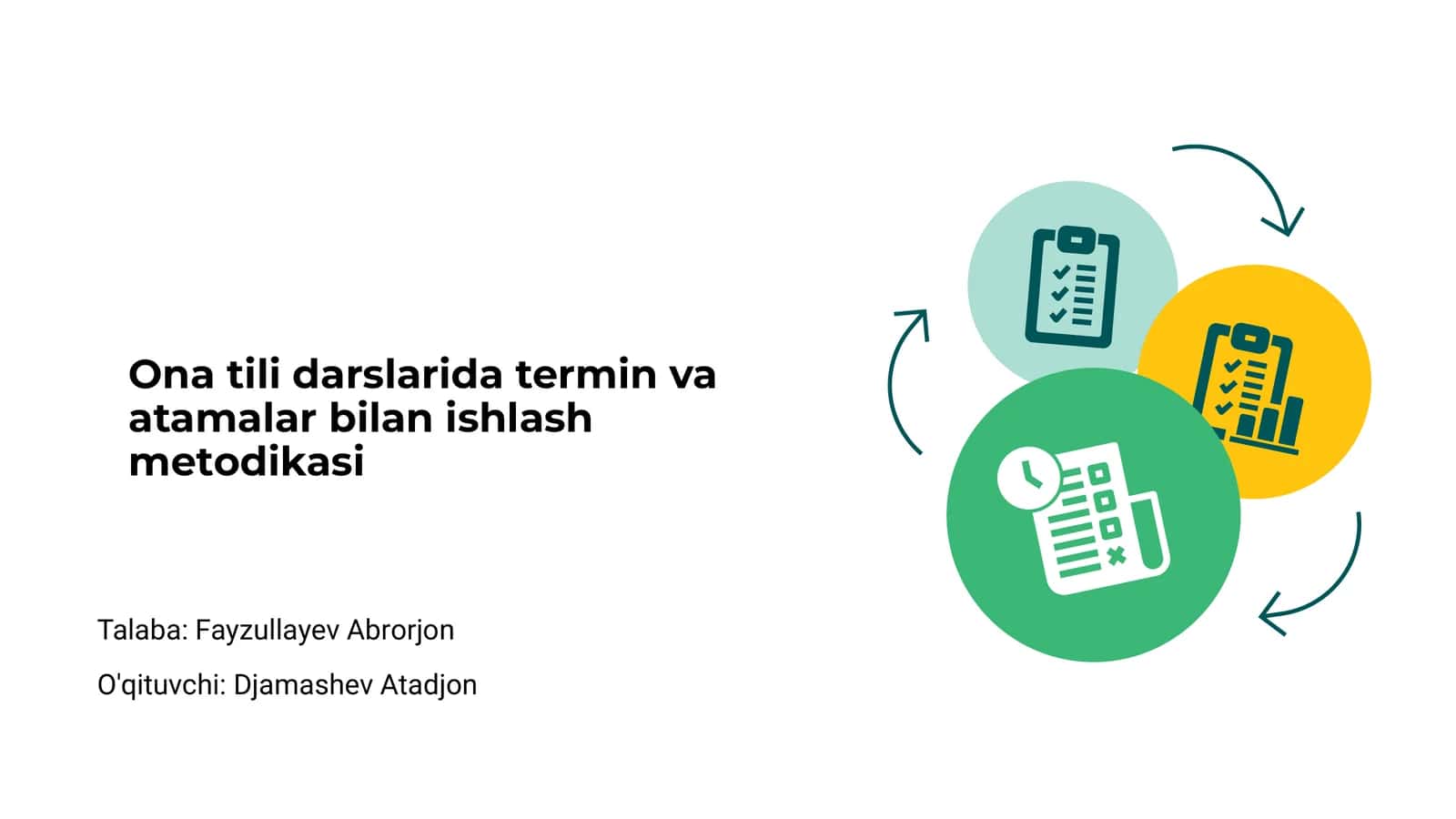 Ona tili darslarida termin va atamalar bilan ishlash metodikasi