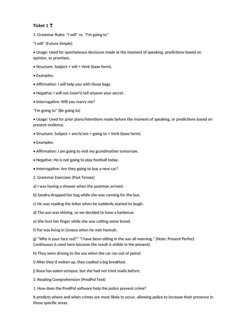 Grammar Rules: "I will" vs. "I'm going to"