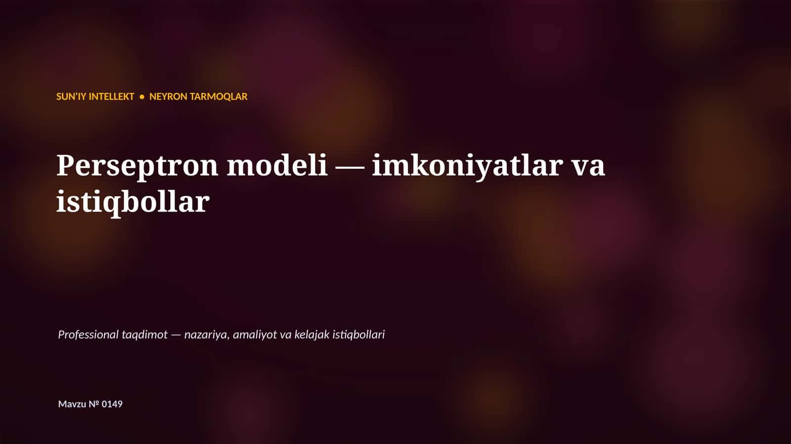 Neyron Tarmoqlar