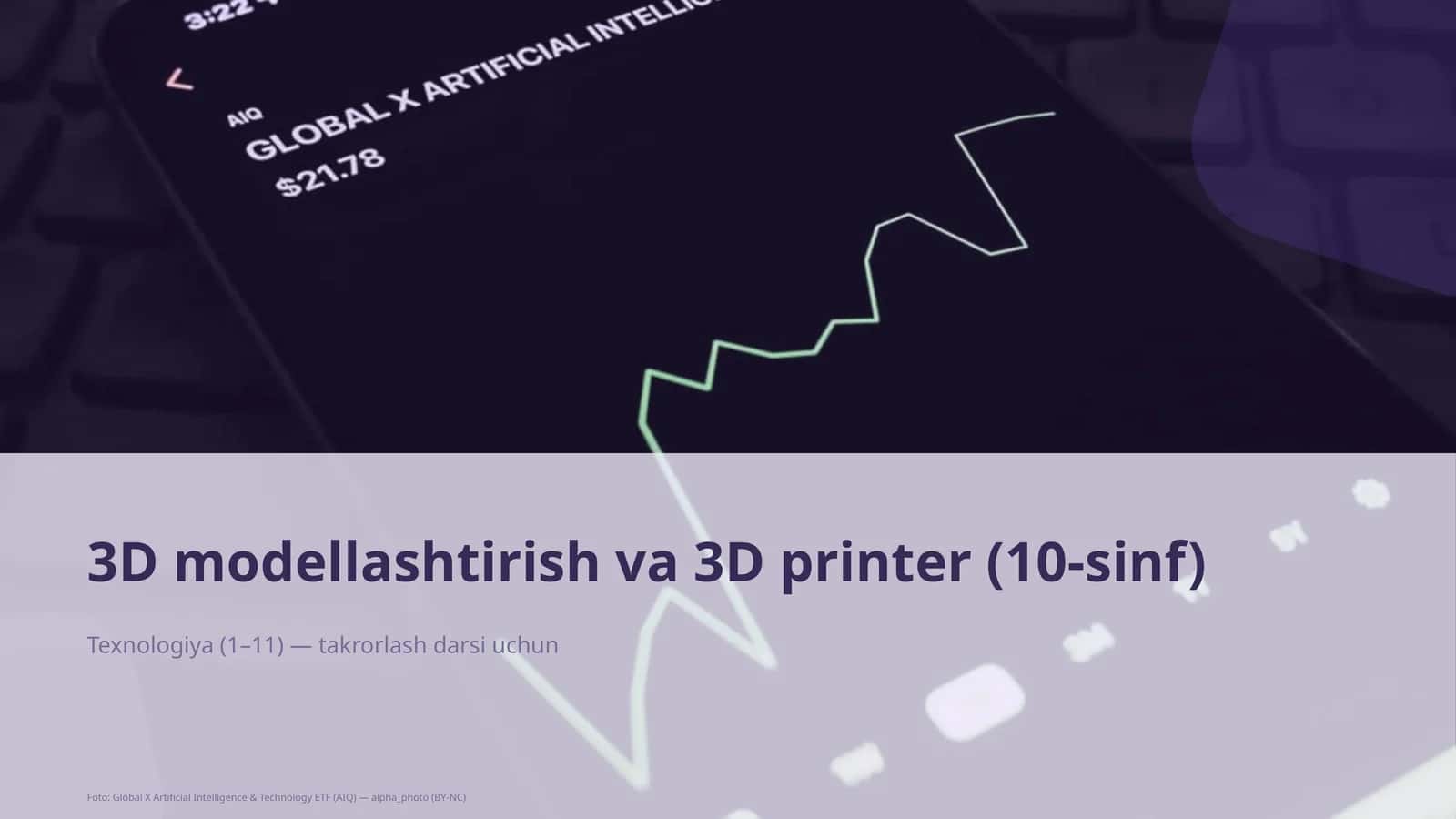 3D modellashtirish va 3D printer (10-sinf)