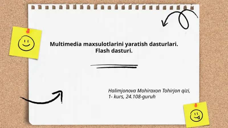 Multimedia maxsulotlarini yaratish dasturlari. Flash dasturi