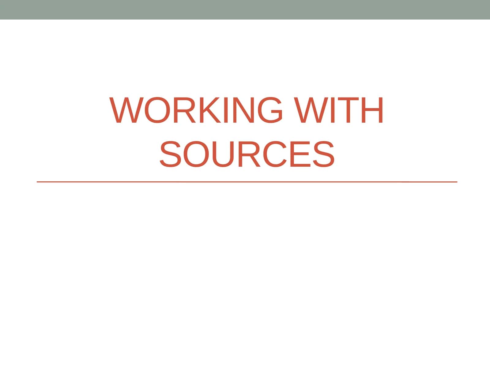 Working with sources