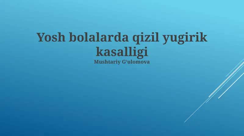 Yosh bolalarda qizil yugirik kasalligi