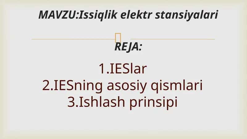 Issiqlik elektr stansiylari