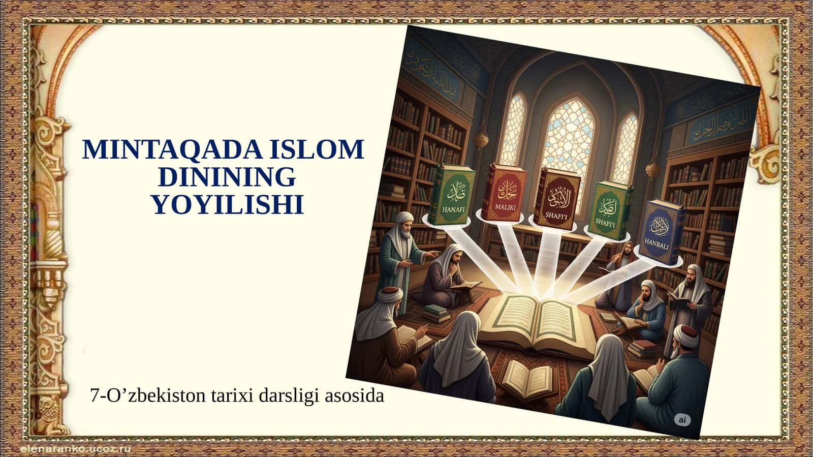 Mintaqada Islomdinining Yoyilishi