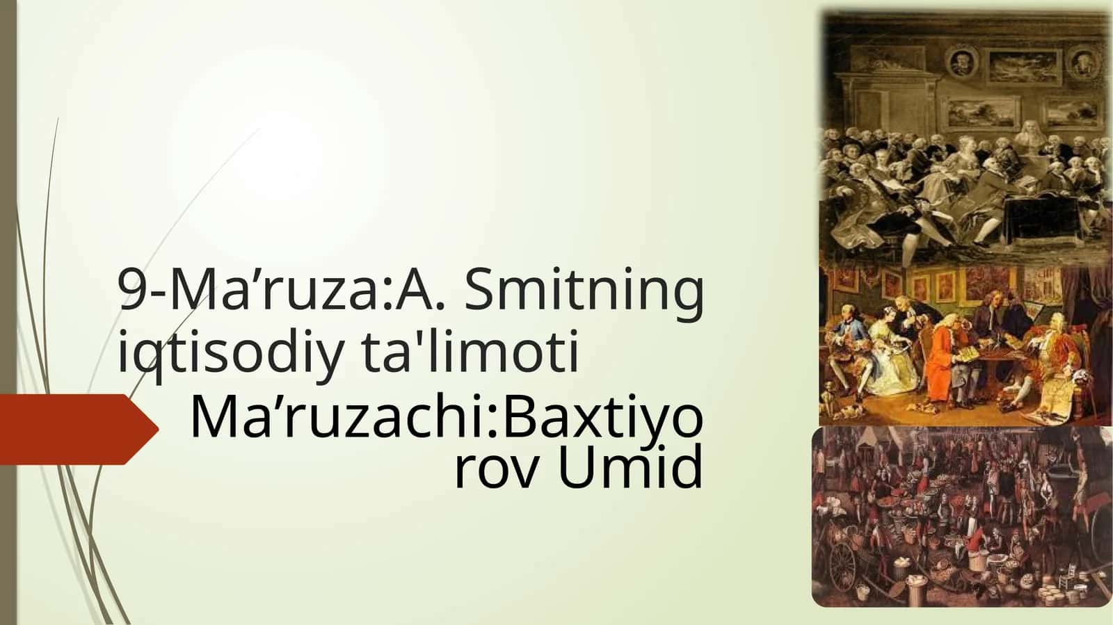 A. Smitning iqtisodiy ta'limoti