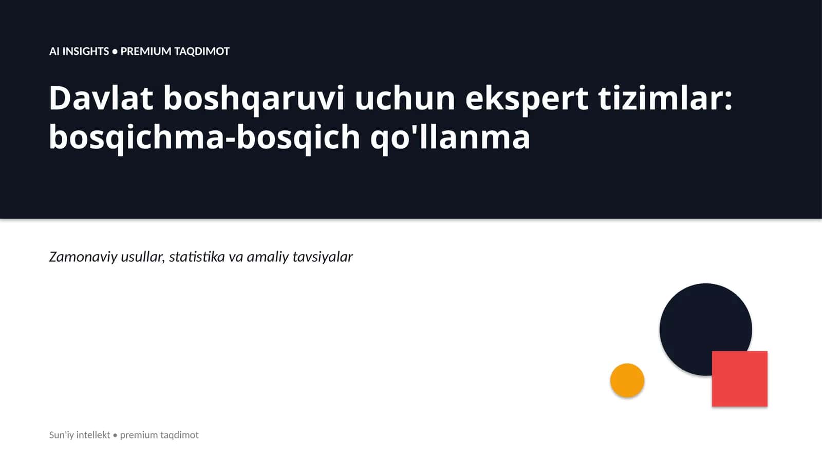 Sun'iy intellekt • premium taqdimot