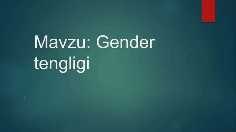 Gender tengligi