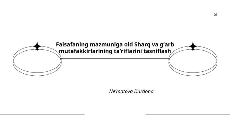 Falsafaning mazmuniga oid Sharq va gʻarb mutafakkirlarining taʼriflarini tasniflash