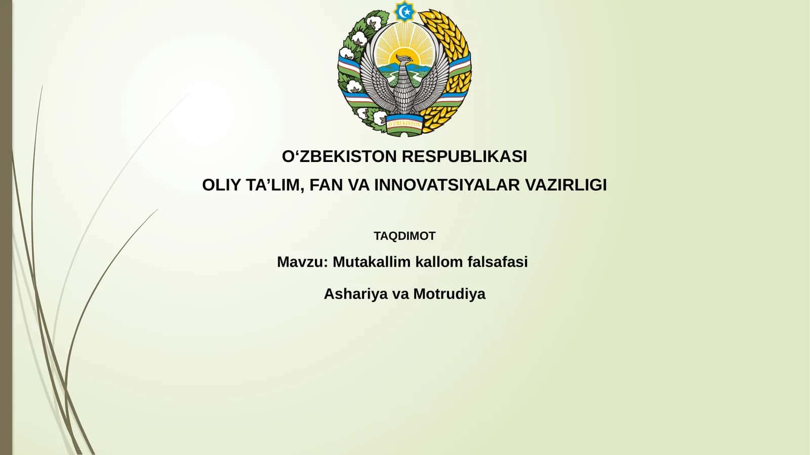 Mutakallim kallom falsafasi Ashariya va Motrudiya