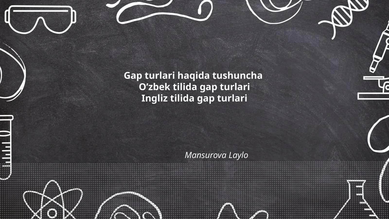 Gap turlari haqida tushuncha