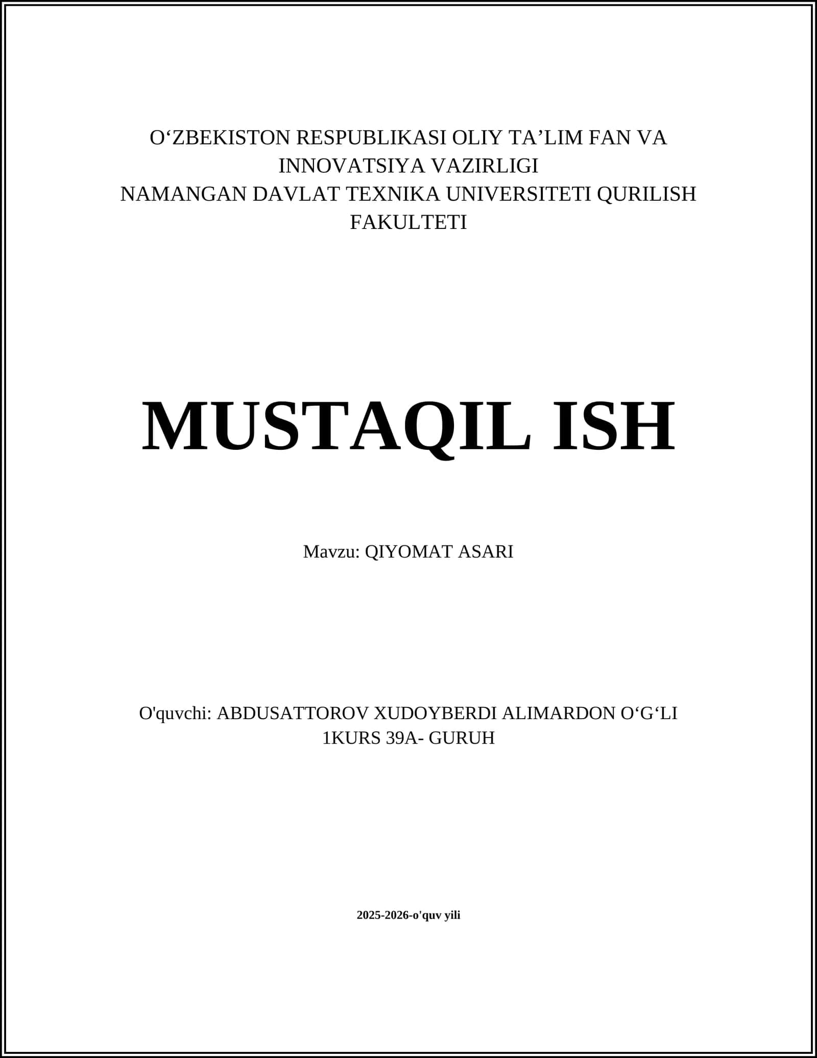 QIYOMAT ASARI
