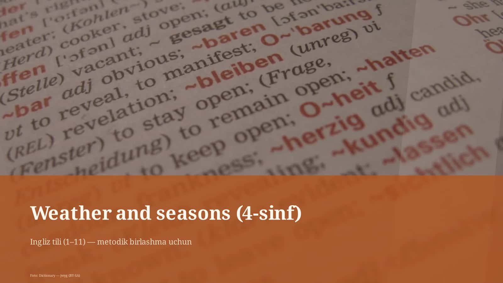 Weather and seasons (4-sinf)