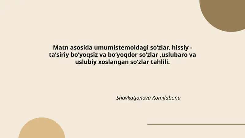 Matn asosida soʻzlar tahlili