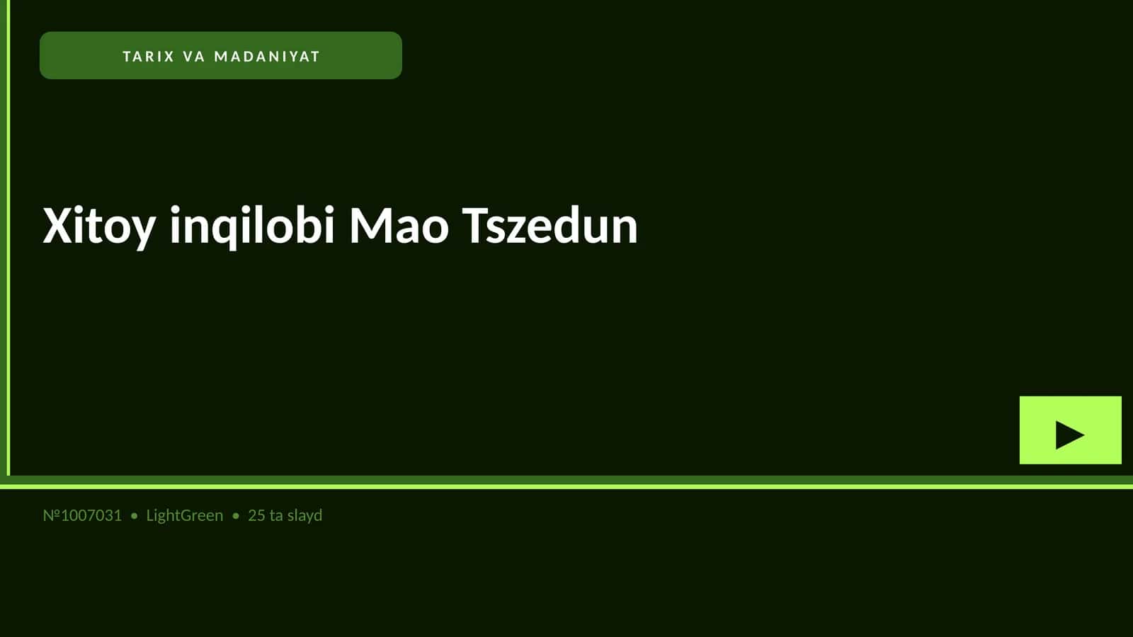 Xitoy inqilobi Mao Tszedun