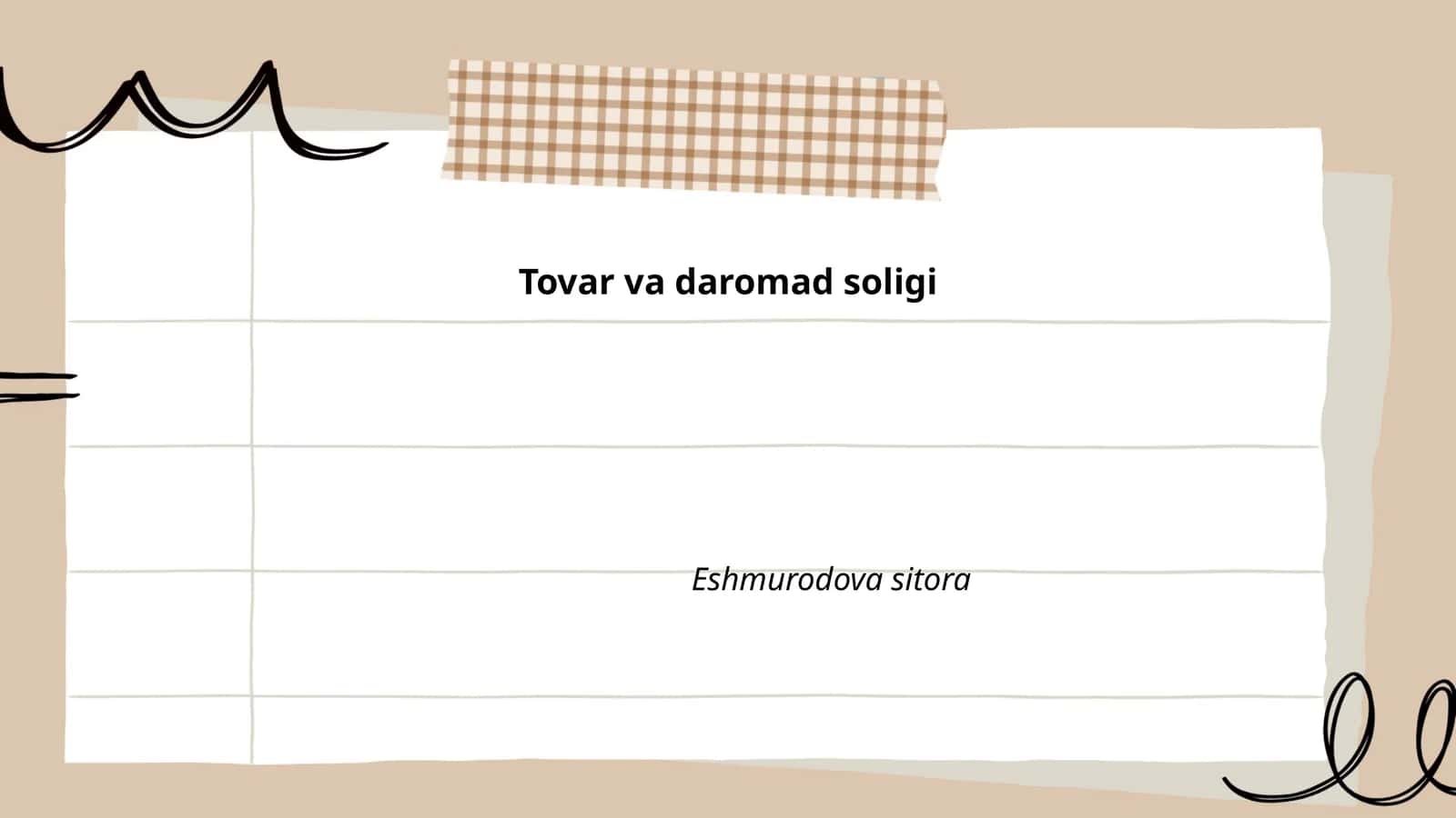 Tovar va daromad soligi