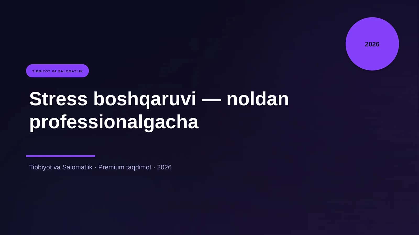 Stress boshqaruvi — noldan professionalgacha