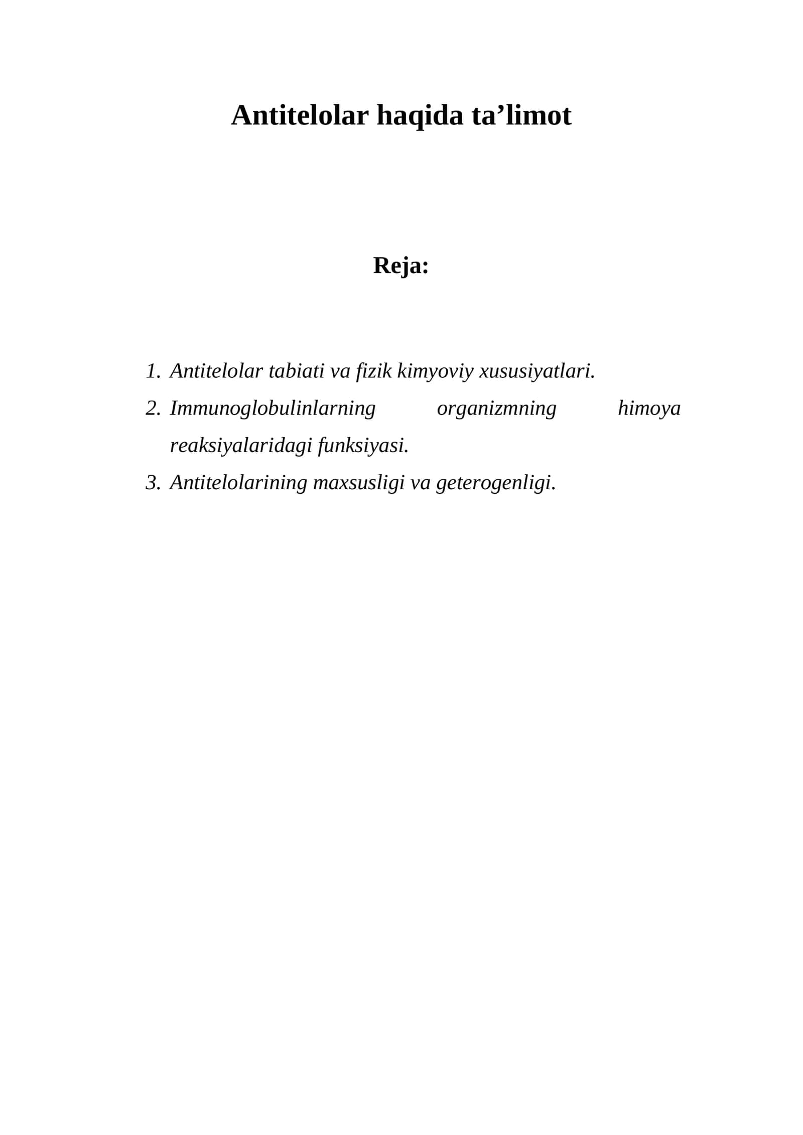 Antitelolar haqida ta’limot
