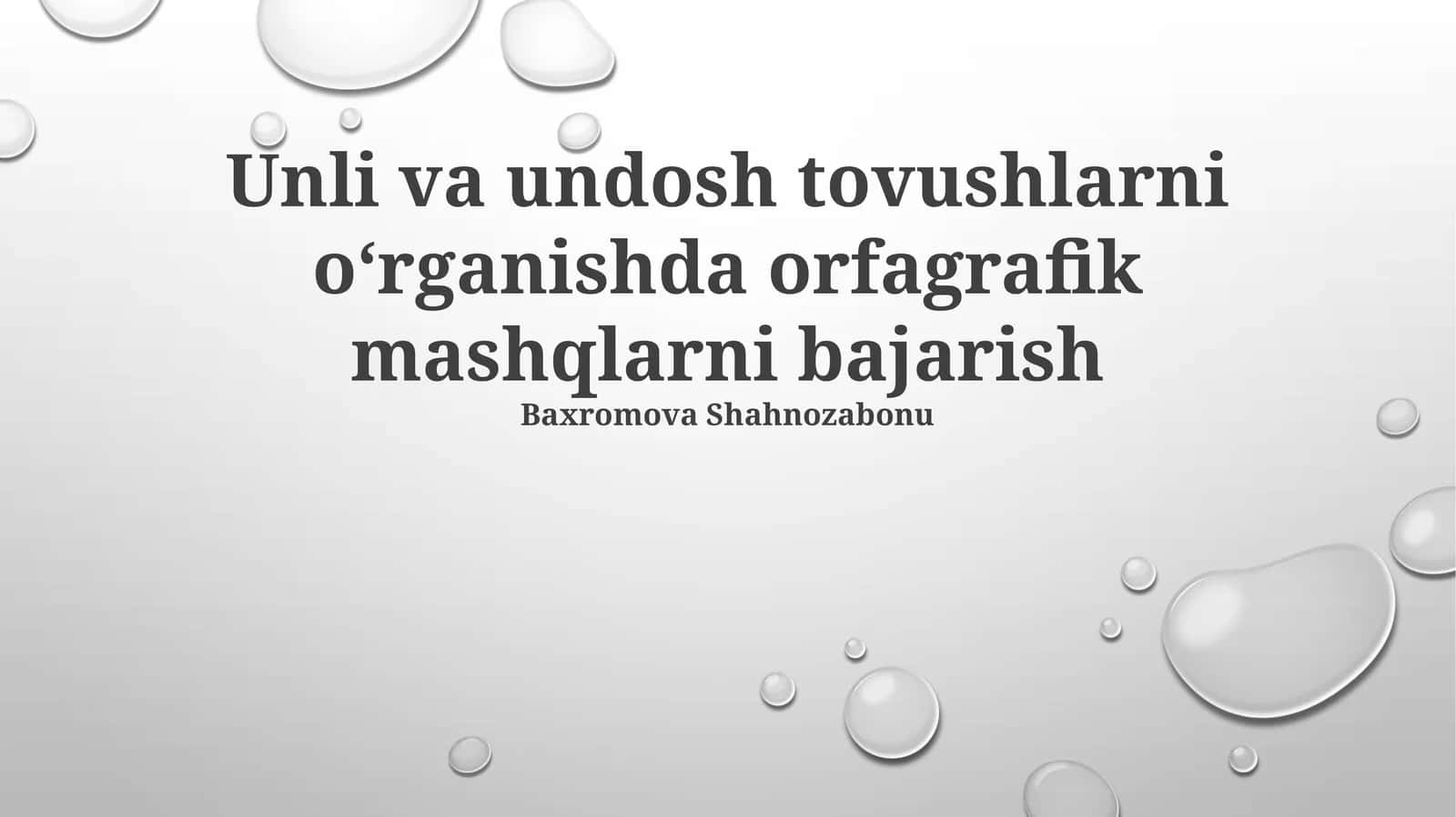 Orfografik Mashqlar