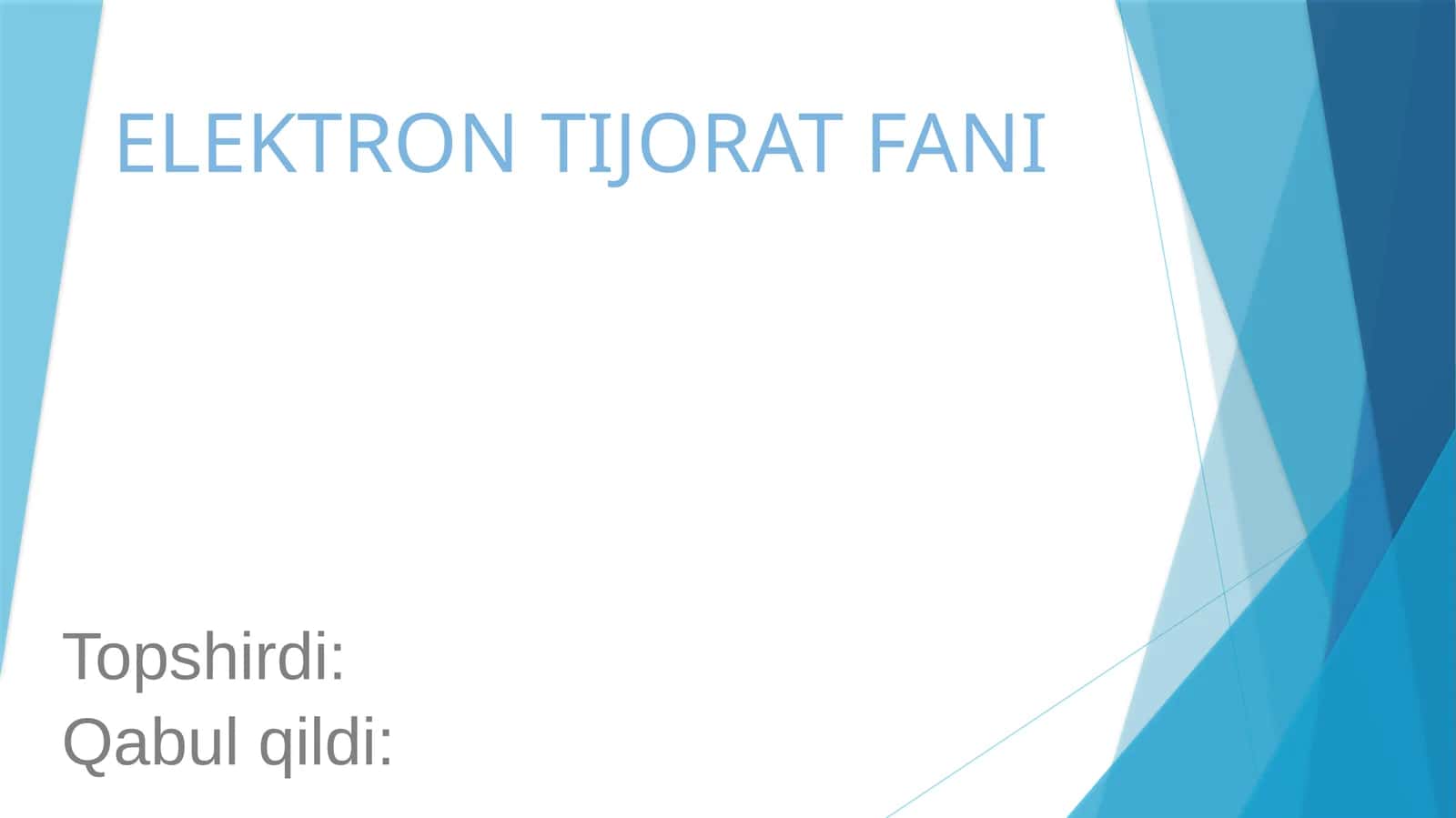Mobil Platformalarga Asoslangan Elektron Tijorat