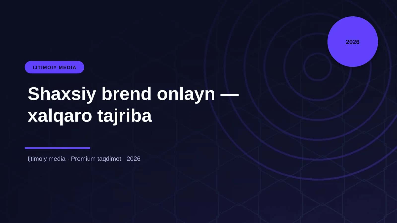 Shaxsiy brend onlayn — xalqaro tajriba