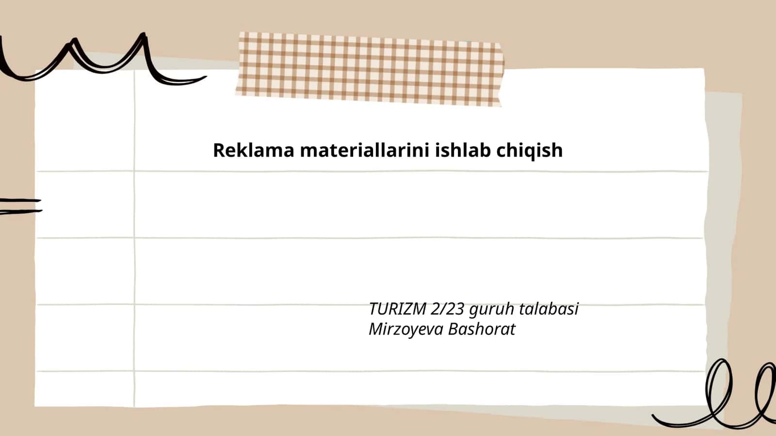 Reklama konsepsiyasini ishlab chiqish