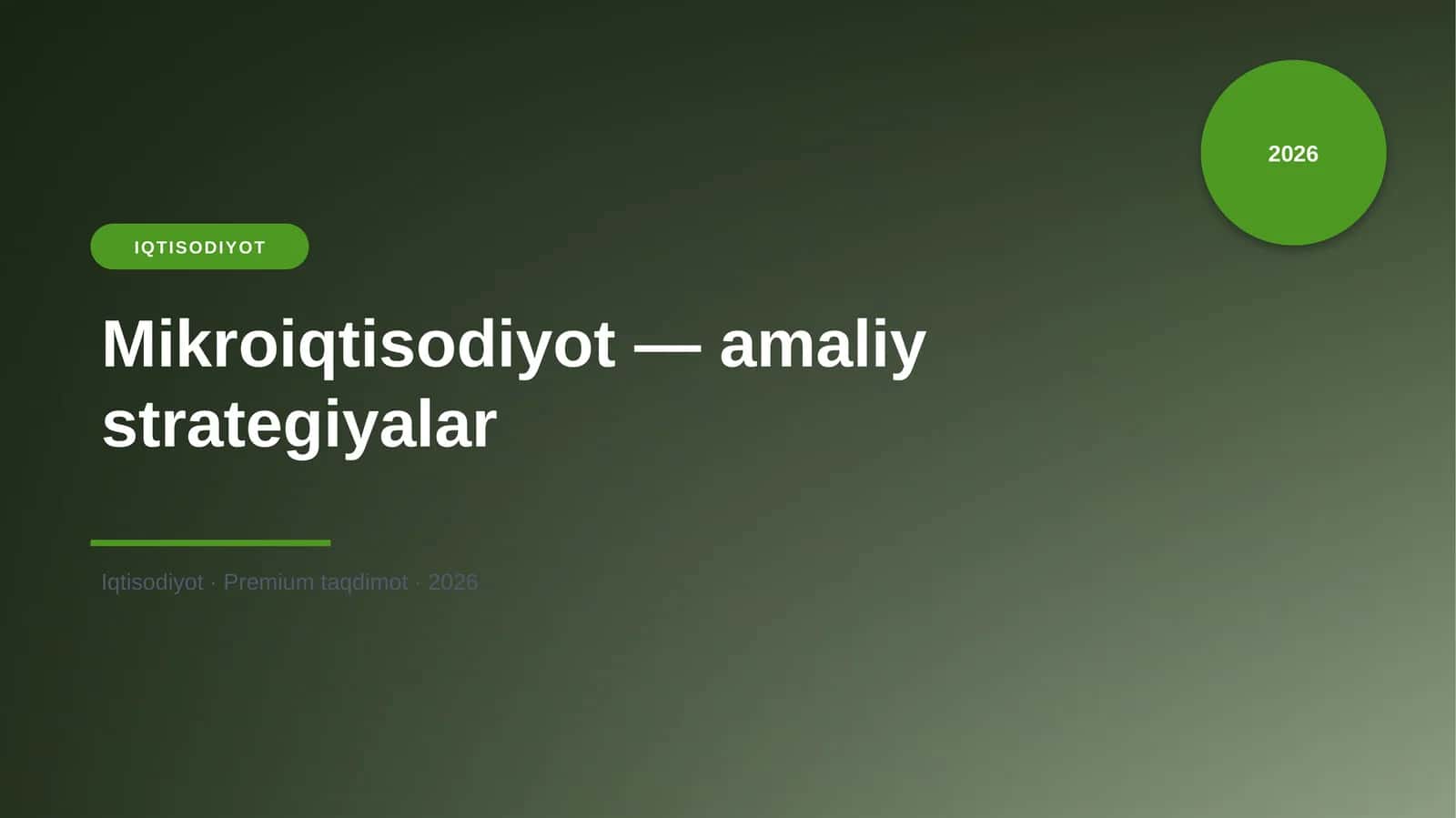 Mikroiqtisodiyot — amaliy strategiyalar