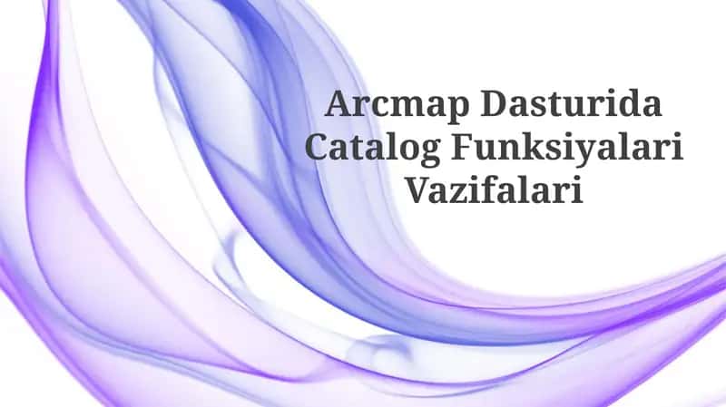 ArcMap Dasturida CatalogFunksiyalariVazifalari