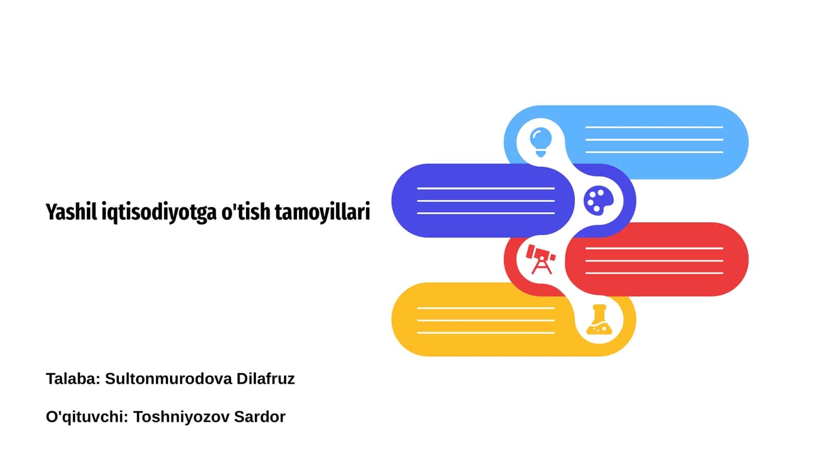 Yashil iqtisodiyotga o'tish tamoyillari