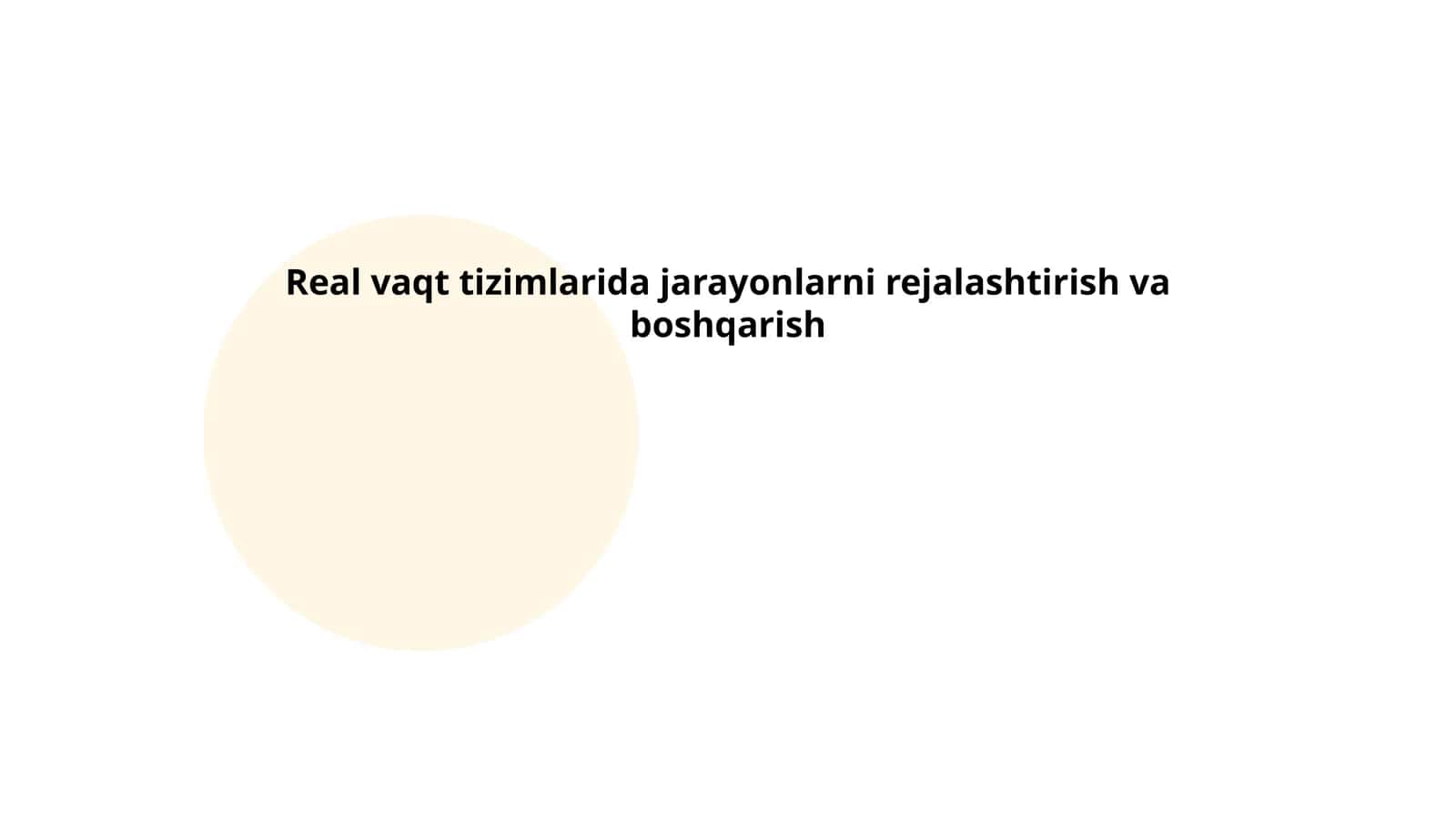 Real vaqt tizimlarida jarayonlarni navbatlash