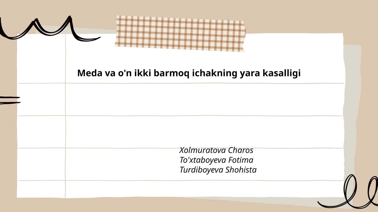 Meda va o'n ikki barmoq ichakning yara kasalligi