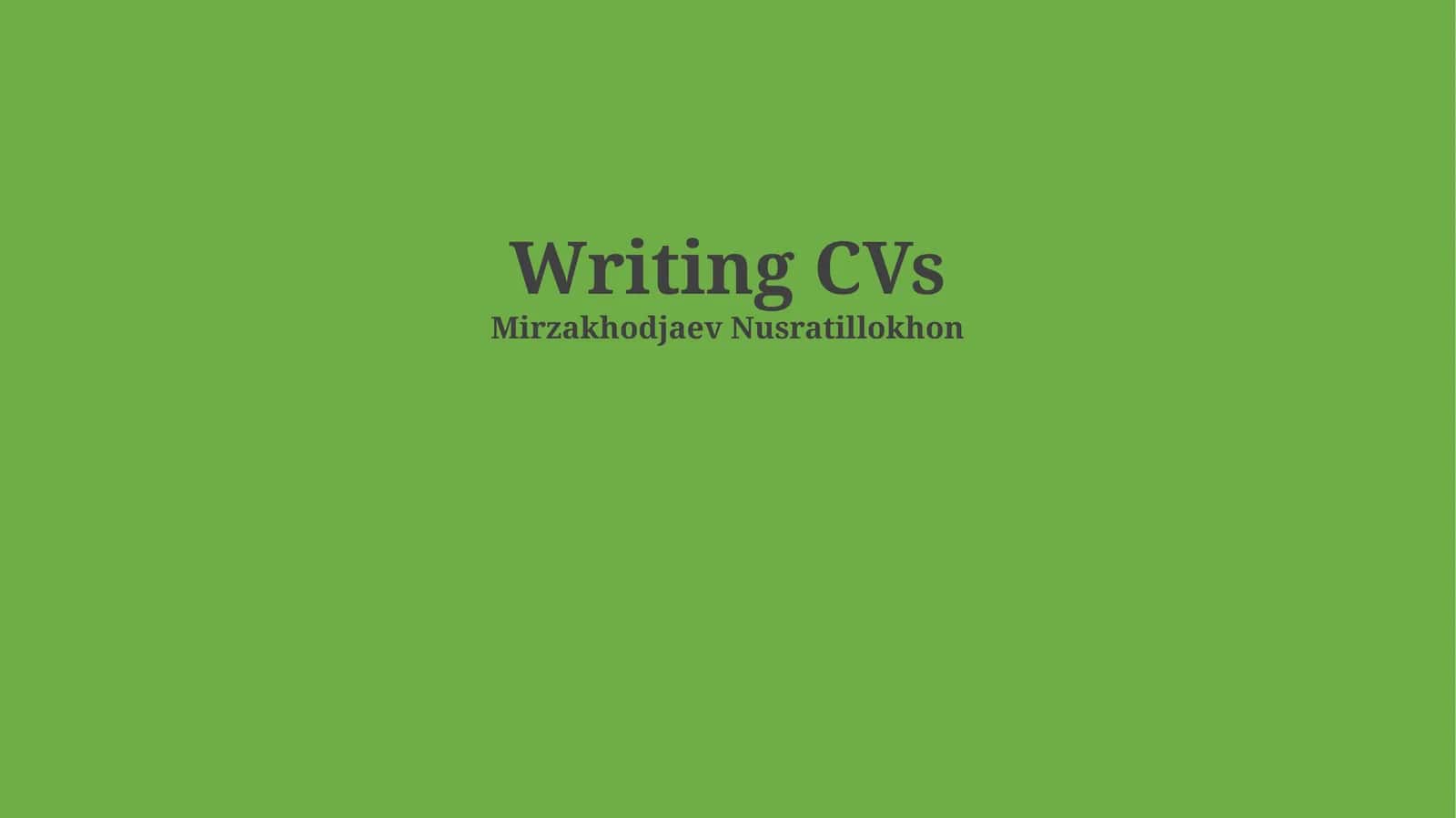 CV yozish