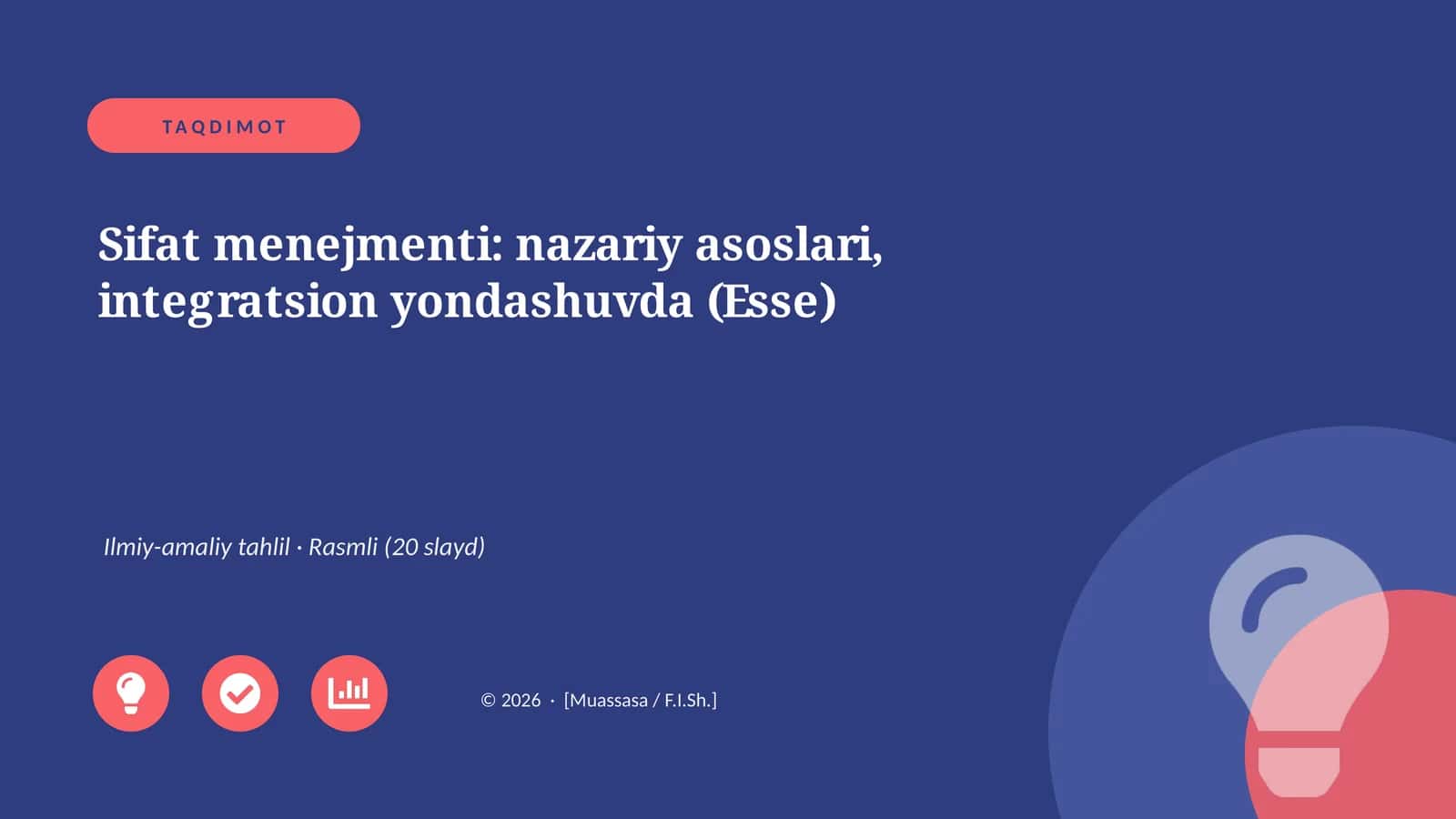 Sifat menejmenti: nazariy asoslari, integratsion yondashuvda (Esse)