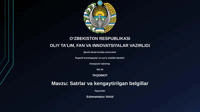 Chiziqlar va kengaytirilgan belgillar