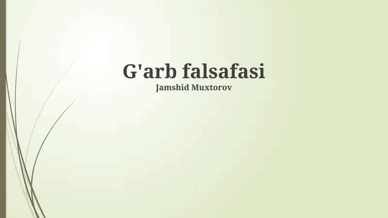 G'arb falsafasi