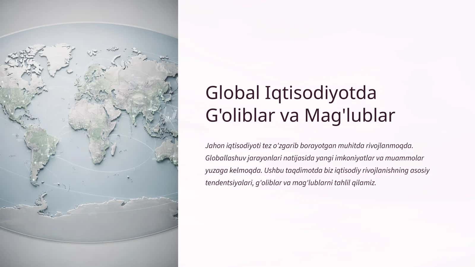 Iqtisodiy Rivojlanishning Umumjahon Tomonlari
