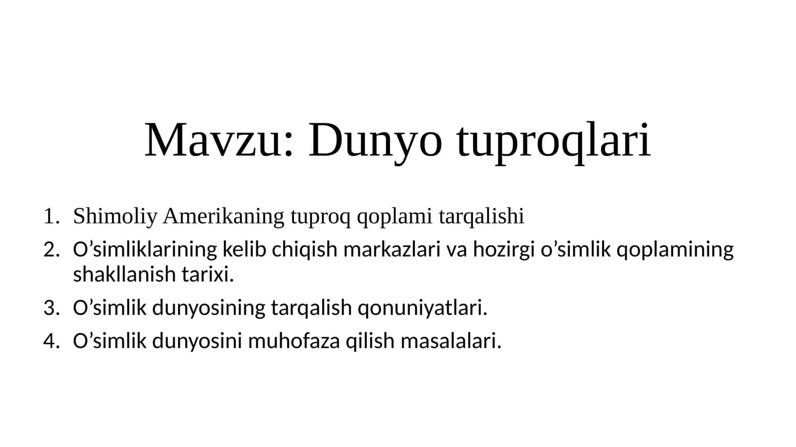 Shimoliy Amerikaning tuproq qoplami tarqalishi