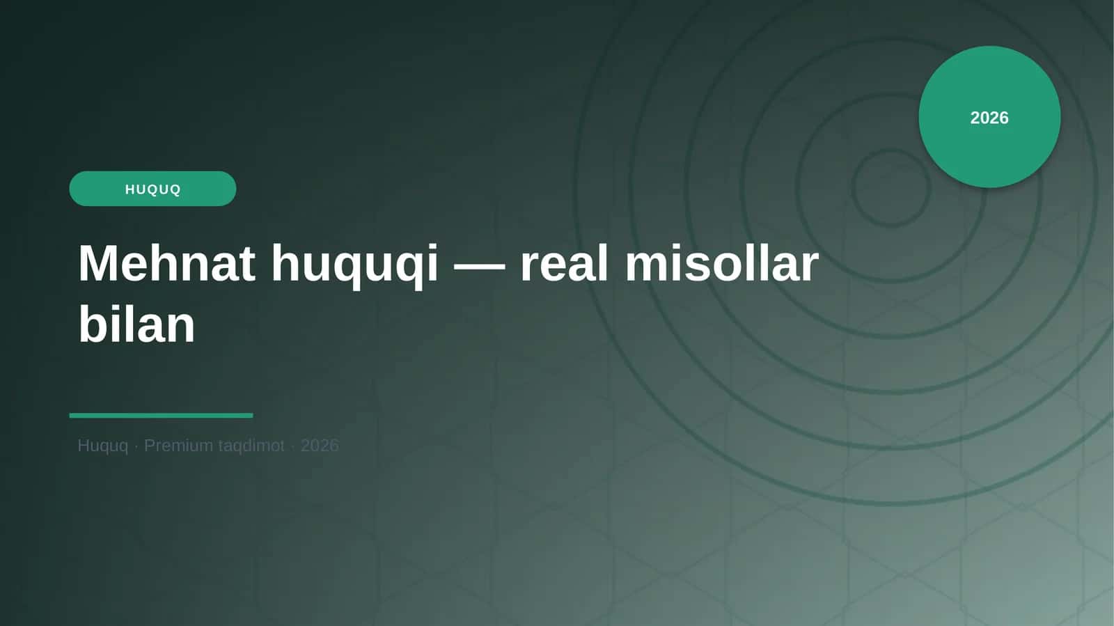 Mehmat huquqi - Real Misollar bilan