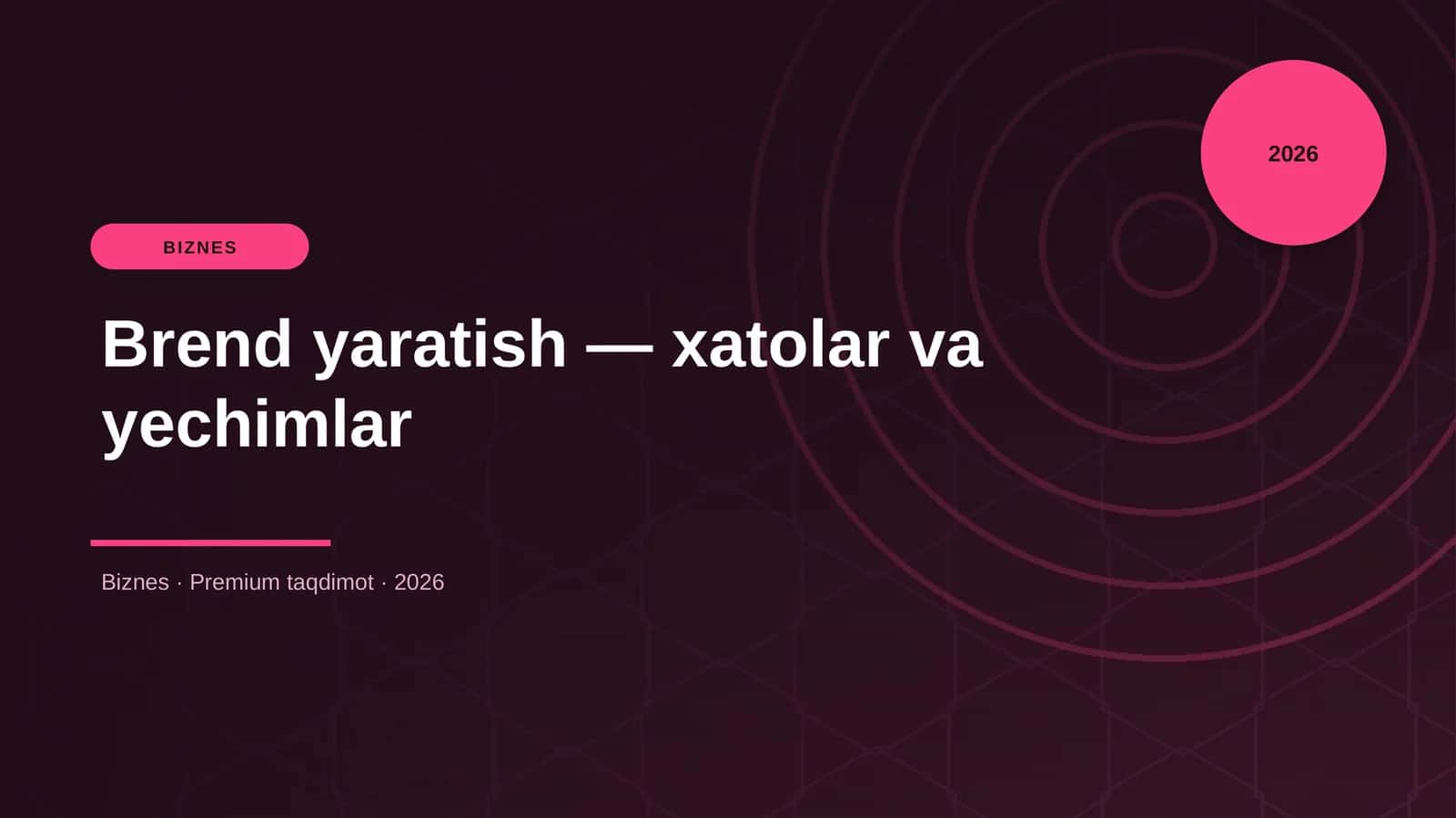 Brend yaratish — xatolar va yechimlar