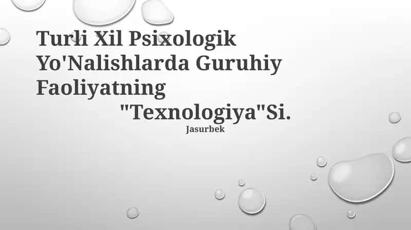 Guruhdagi Psixologik Maslahat Texnologiyasi