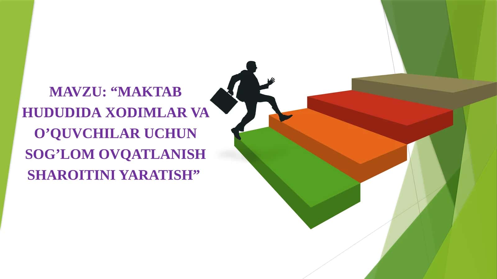 MAKTAB HUDUDIDAXODIMLARVA O’QUVCHILAR UCHUN SOG’LOM OVQATLANISH SHAROITINI YARATISH